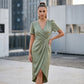 🌟 Der Look, den alle suchen – bei uns 50% günstiger! 👗Asymmetrisches Wickelkleid für Damen mit kurzen Ärmeln und V-Ausschnitt