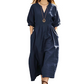 ⭐ 4,9 Sterne – nicht ohne Grund! 👗Lässiges Maxikleid für Damen mit V-Ausschnitt und Taschen