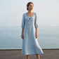 🚀 Neu eingetroffen – 50% Probierpreis! Lässiges, einfarbiges Midikleid mit eleganter Schleife und quadratischem Ausschnitt