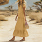🌸 Maxikleid für Damen mit V-Ausschnitt & Knöpfen – Locker, Feminin & Elegant, Rüschen am Saum, Atmungsaktiv, Passend für Jeden, S-3XL, 10 Farben ✨