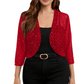 Damen schimmernde Mesh-Cardigan mit offenem Vorderteil