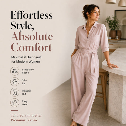 Jumpsuit für Damen mit halben Ärmeln und weitem Bein