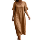 Locker sitzendes Midi-Kleid für Damen mit V-Ausschnitt und Quasten