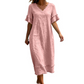 Locker sitzendes Midi-Kleid für Damen mit V-Ausschnitt und Quasten
