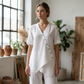 Set aus asymmetrischem Oberteil und Hose mit weitem Bein für Damen