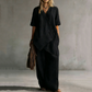 Set aus asymmetrischem Oberteil und Hose mit weitem Bein für Damen