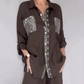 Set aus Pailletten-Bluse und Hose mit weitem Bein für Damen
