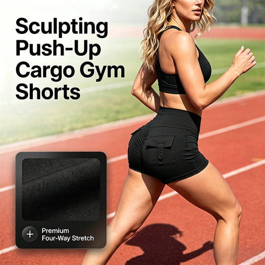Sportshorts für Damen mit gerafftem Po – Fitness, Yoga, Cargohosen