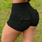 Sportshorts für Damen mit gerafftem Po – Fitness, Yoga, Cargohosen