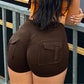 Sportshorts für Damen mit gerafftem Po – Fitness, Yoga, Cargohosen