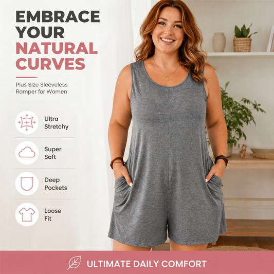 👗 LIMITED-TIME 50 % OFF! 💥 Plus-Size-ärmelloser Jumpsuit mit Taschen – fließend, bequem & vielseitig – perfekt für warme Tage, Strand & Freizeit – mit praktischen Taschen