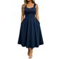 Elegantes Damenkleid mit V-Ausschnitt und Taschen