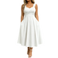 Elegantes Damenkleid mit V-Ausschnitt und Taschen