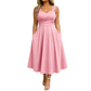 Elegantes Damenkleid mit V-Ausschnitt und Taschen