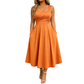 Elegantes Damenkleid mit V-Ausschnitt und Taschen