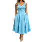 Elegantes Damenkleid mit V-Ausschnitt und Taschen
