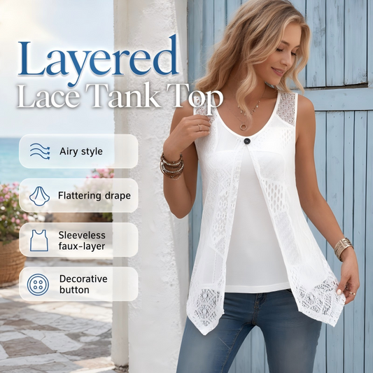 ⌛Zeitlich begrenztes Angebot – Lagen-Tanktop aus Spitze für Damen