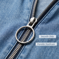 Lässiges Jeanshemdkleid für Damen, locker geschnitten, mit Reverskragen, kurzen Ärmeln, Reißverschluss und Taschen
