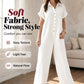 Lässiger, locker sitzender Kurzarm-Jumpsuit mit Knöpfen für Damen