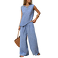 Set aus einer asymmetrischen Weste und einer Hose mit weitem Bein für Damen