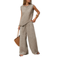 Set aus einer asymmetrischen Weste und einer Hose mit weitem Bein für Damen