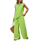 Set aus einer asymmetrischen Weste und einer Hose mit weitem Bein für Damen