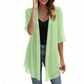 Damen leichter Chiffon-Cardigan mit offener Vorderseite