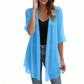 Damen leichter Chiffon-Cardigan mit offener Vorderseite