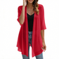 Damen leichter Chiffon-Cardigan mit offener Vorderseite