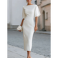 🌟 Der Look, den alle suchen – bei uns 50% günstiger! Elegantes Damenkleid mit U-Boot-Ausschnitt und Flatterärmeln