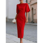 🌟 Der Look, den alle suchen – bei uns 50% günstiger! Elegantes Damenkleid mit U-Boot-Ausschnitt und Flatterärmeln