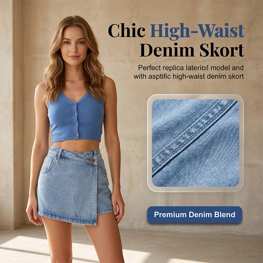 Damen High-Waist Jeansrock-Shorts für den Sommer