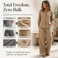 Set aus langärmeligem Oberteil mit V-Ausschnitt und Hose für Damen