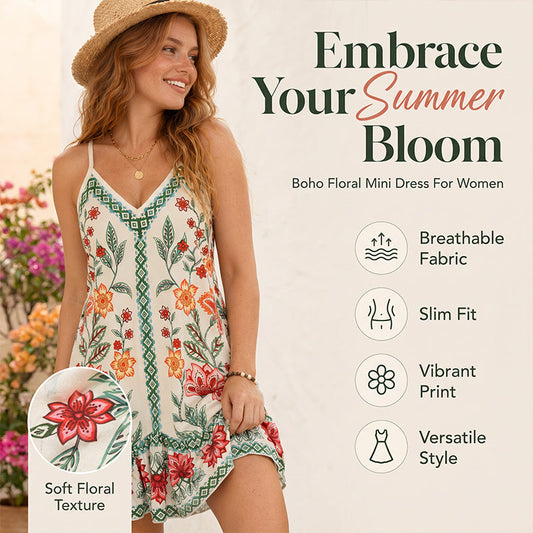 ⌛Zeitlich begrenztes Angebot – Ärmelloses Slip-Kleid für Damen mit Blumenmuster