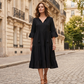 Sommerkleid für Damen in A-Linie mit Stufenschnitt und Quasten
