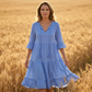 Sommerkleid für Damen in A-Linie mit Stufenschnitt und Quasten
