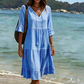 Sommerkleid für Damen in A-Linie mit Stufenschnitt und Quasten