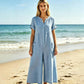 Lässiger Jumpsuit mit kurzen Ärmeln und weiten Hosenbeinen für Damen