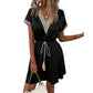Boho-Kleid mit V-Ausschnitt aus Spitze für Damen
