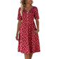 🎉2026er Neuheit – 50% Rabatt nur für kurze Zeit!👗Lässiges V-Ausschnitt-Kleid für Damen mit Print & Taschen