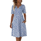 🎉2026er Neuheit – 50% Rabatt nur für kurze Zeit!👗Lässiges V-Ausschnitt-Kleid für Damen mit Print & Taschen