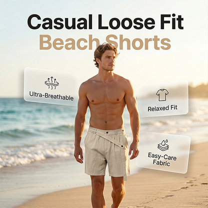 💎 Der Sommerhit 2026 – der Wahnsinn! Herren-Sommer-Leinenshorts – Lässige, locker sitzende Strandshorts
