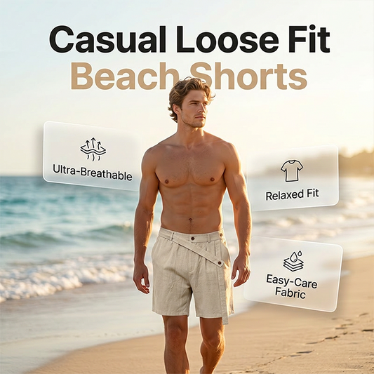 💎 Der Sommerhit 2026 – der Wahnsinn! Herren-Sommer-Leinenshorts – Lässige, locker sitzende Strandshorts