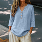 🛒 Wagen halbvoll, Preis halbiert!💕Damen lässige V-Ausschnitt-3/4-Arm-Bluse👍👍