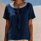 💖Sommer-Sale 2026 – 50 % Rabatt💥Elegantes Damen-Top mit Spitzenbesatz und Bindeband am Hals