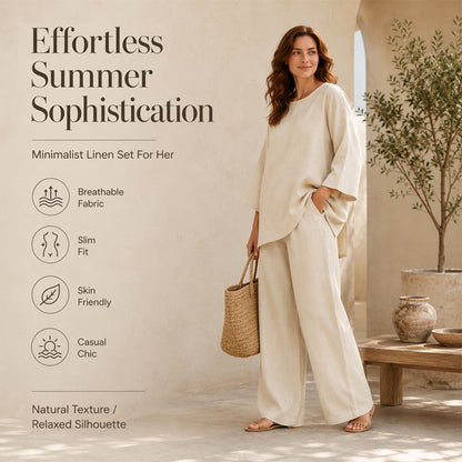 🌺Zweiteiliges Freizeit-Set für Damen aus Leinenmischung