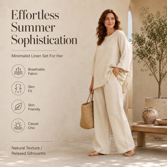 🌺Zweiteiliges Freizeit-Set für Damen aus Leinenmischung