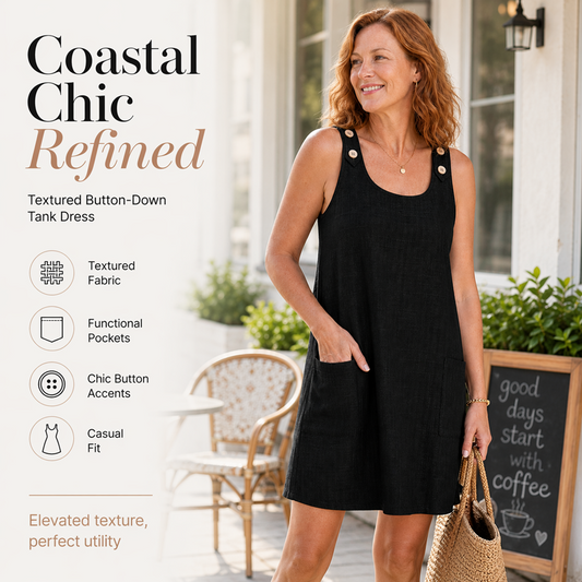 Ärmelloses Tanktop-Kleid für Damen mit Taschen