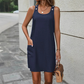Ärmelloses Tanktop-Kleid für Damen mit Taschen
