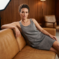 Ärmelloses Tanktop-Kleid für Damen mit Taschen